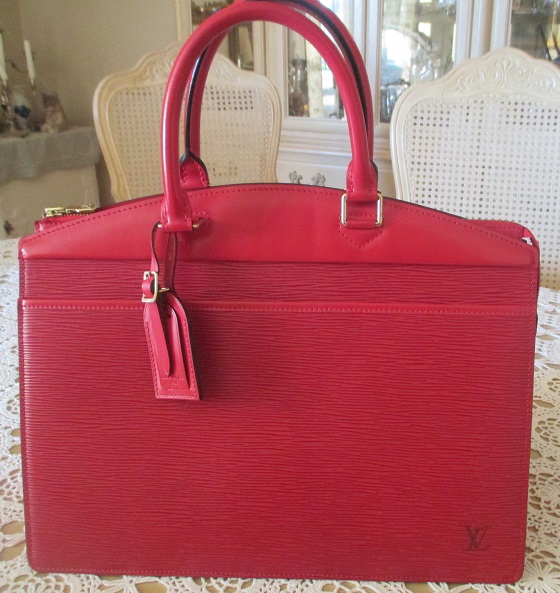 xxM1172M AUTH LOUIS VUITTON EPI RED RIVIERA HAND BAG BEAUTY CASEx